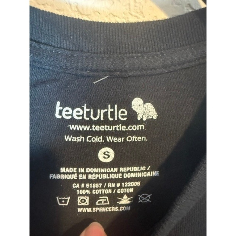 TeeTurtle Chaotic Neutral Raccoon Graphic T-Shirt Black Mens Small Spencers NEW - Picture 4 of 5